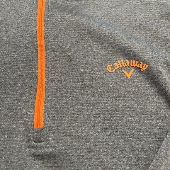 Callaway Golf Shirt Men's LNavy Blue 1/4 Zip Waffle Knit Lined Pullover Casual - Picture 2 of 7